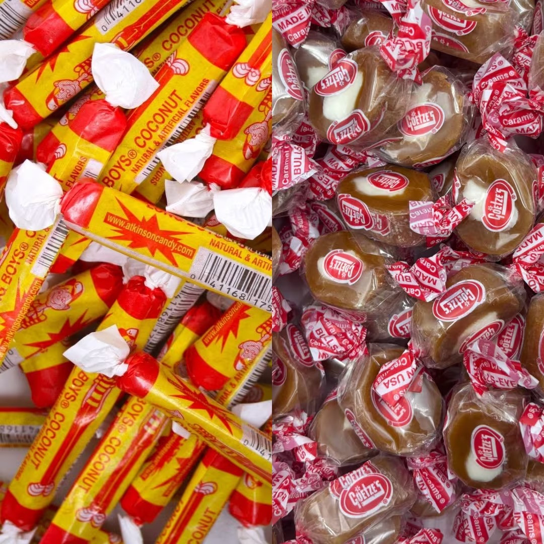 Long Boys Coconut & Goetze Caramel Creams Candy Bulk Mix – 1,2 LB – Free Ship!