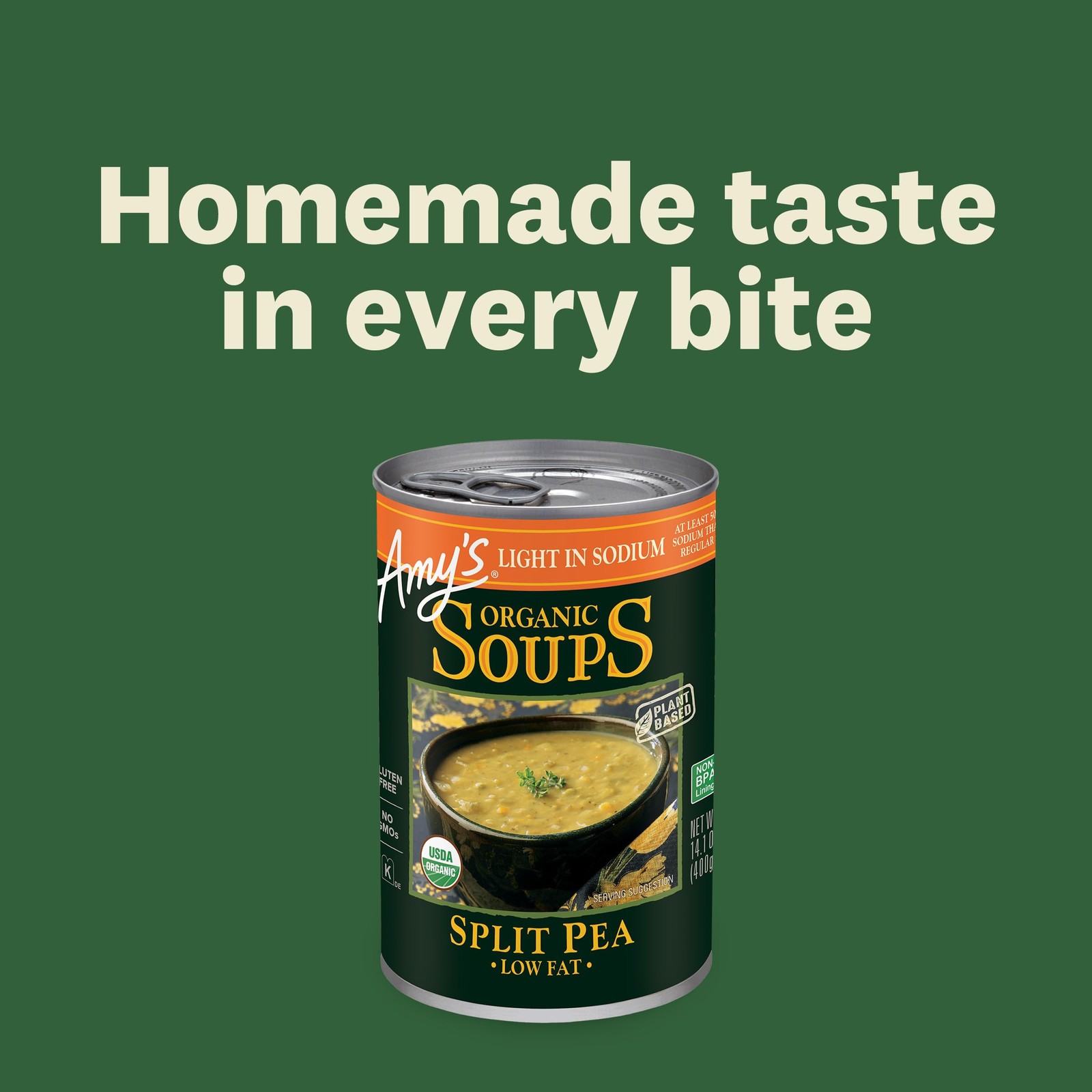 Amys Soup, Vegan Split Pea Canned Soup, Light in Sodium, Gluten Free, Made W…