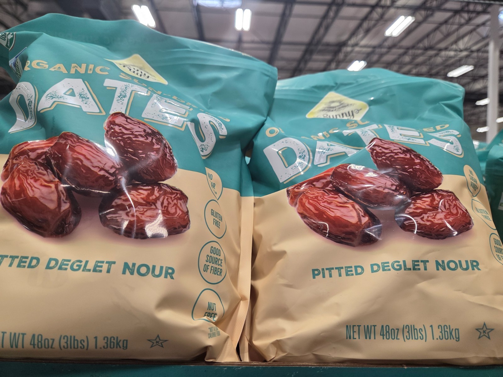 2-Pack Sunny Fruit Organic Dried Whole Pitted Dates, 48 Oz Each