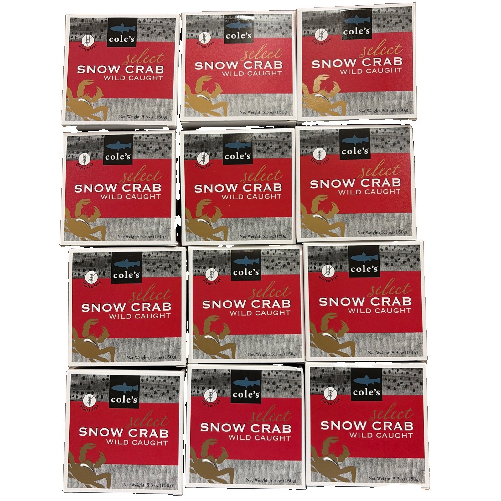 CASE OF 12 Cole’s Wild Caught Snow Crab Select 5.3oz Each Seafood Canned 02/2029