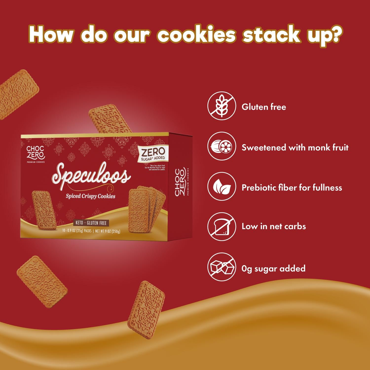 Speculoos Cookies, Gluten Free, No Added Sugar, Spiced Windmill Keto Cookie, 30
