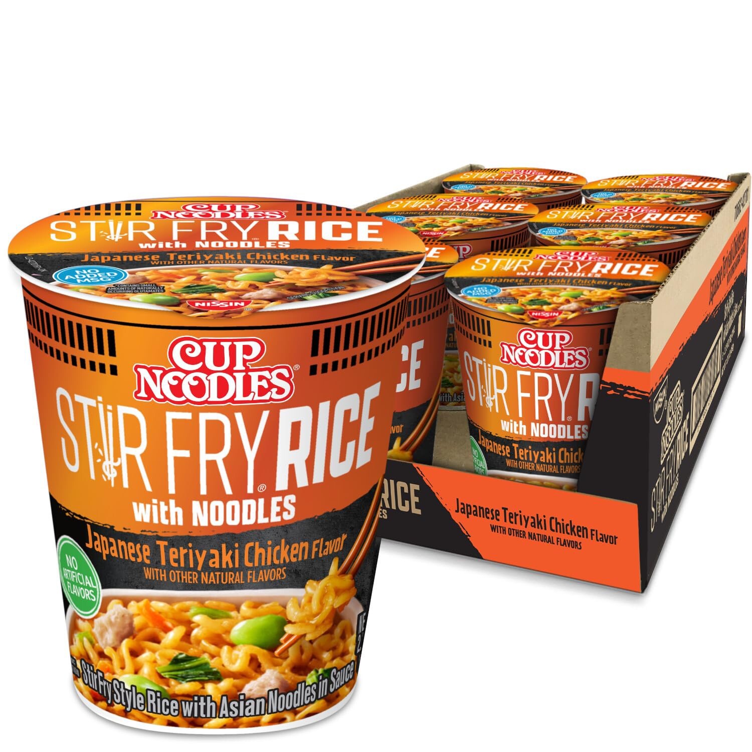 Nissin 🥢 Stir Fry Rice & Noodles, Japanese Teriyaki 🍱 2.61 Oz (Pack of 6)
