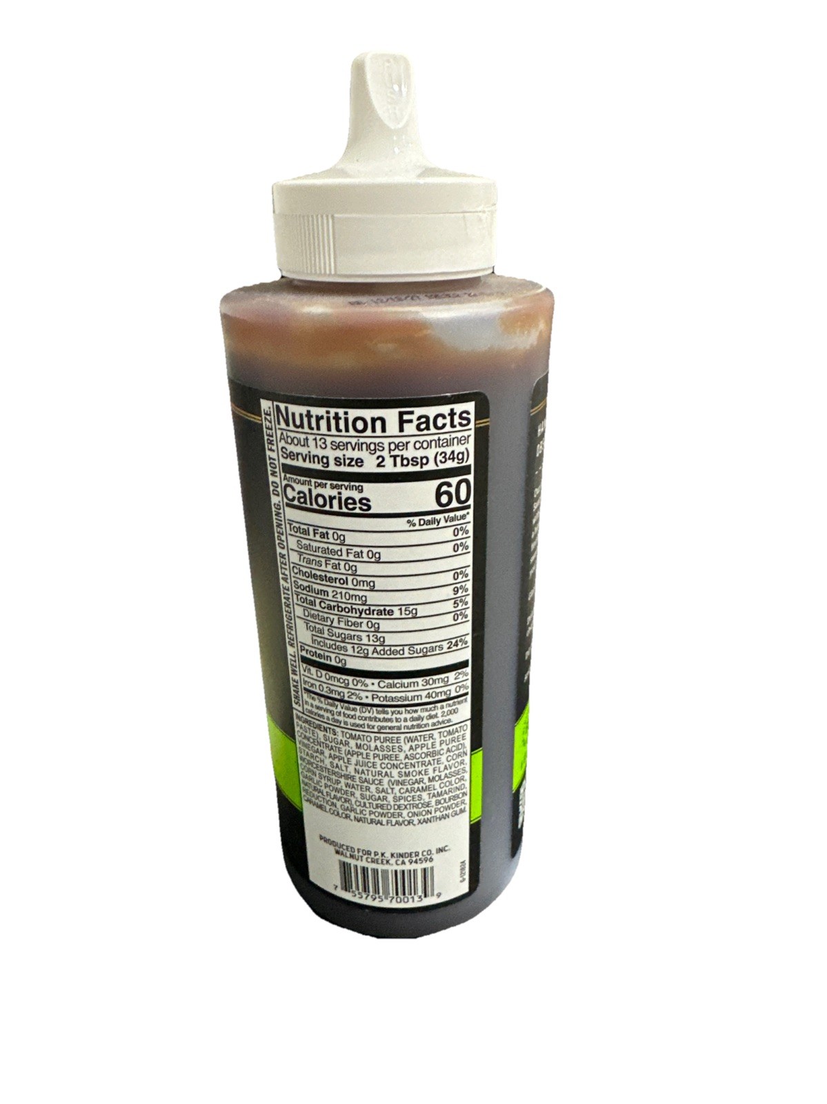 Kinder’s Gold Label Bourbon Apple BBQ Sauce, 15.5 oz Squeeze Bottle. Exp. 12/27