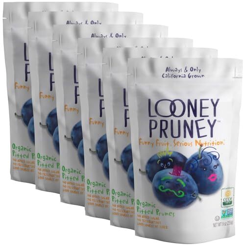 Looney Pruney Organic Pitted Dried Prunes for the Entire Assorted Sizes