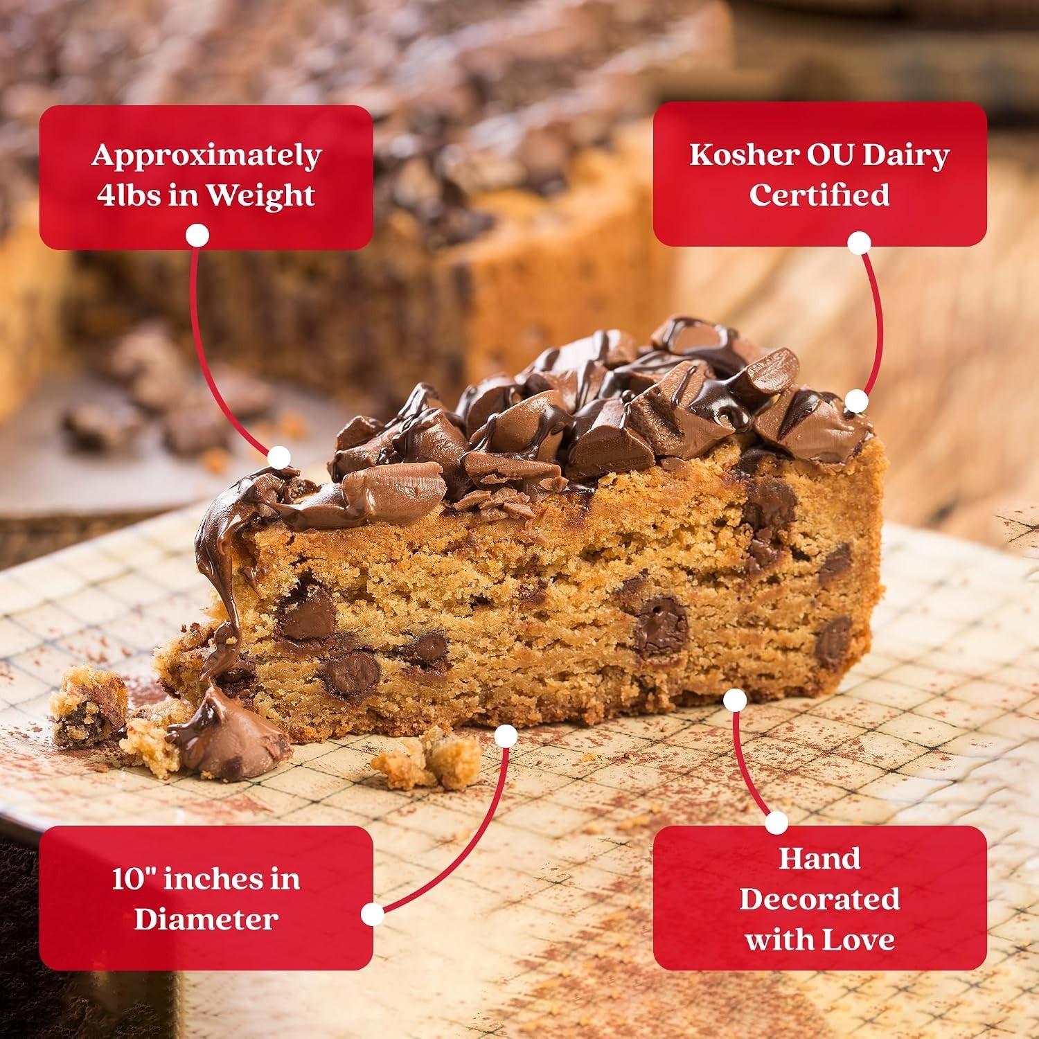 Delicious Hershey’s Kisses Cookie Pie, 10″ × 4lbs