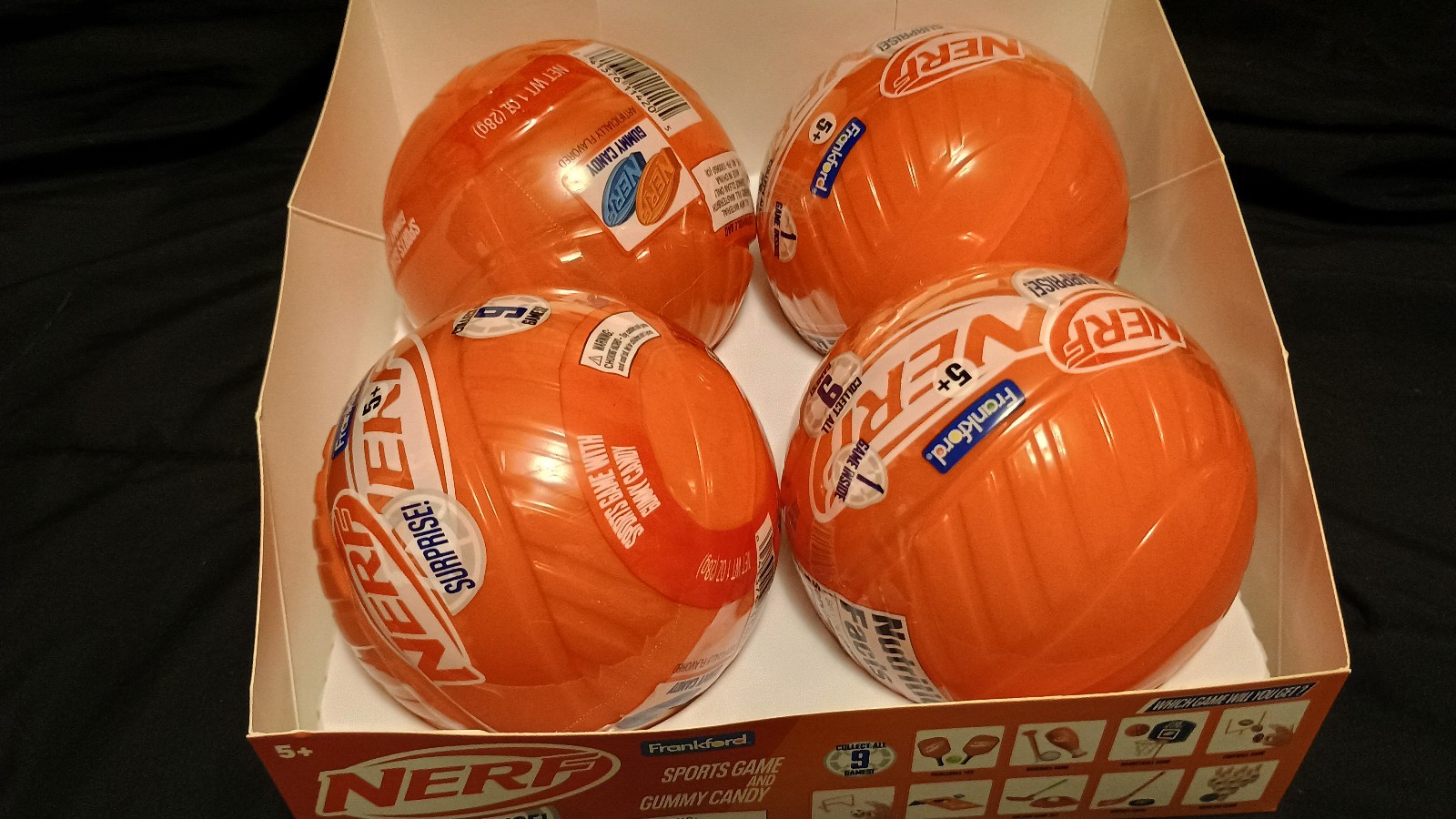 Frankford Nerf Surprise Sports Game & Gummy Candy 2023 4-Pack NEW Hasbro