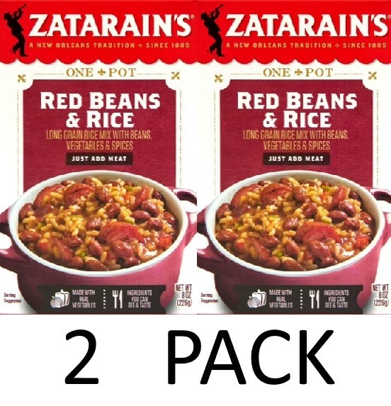 Zatarain’s No Artificial Flavors Red Beans & Rice Mix 8 oz Box – 2 PACK