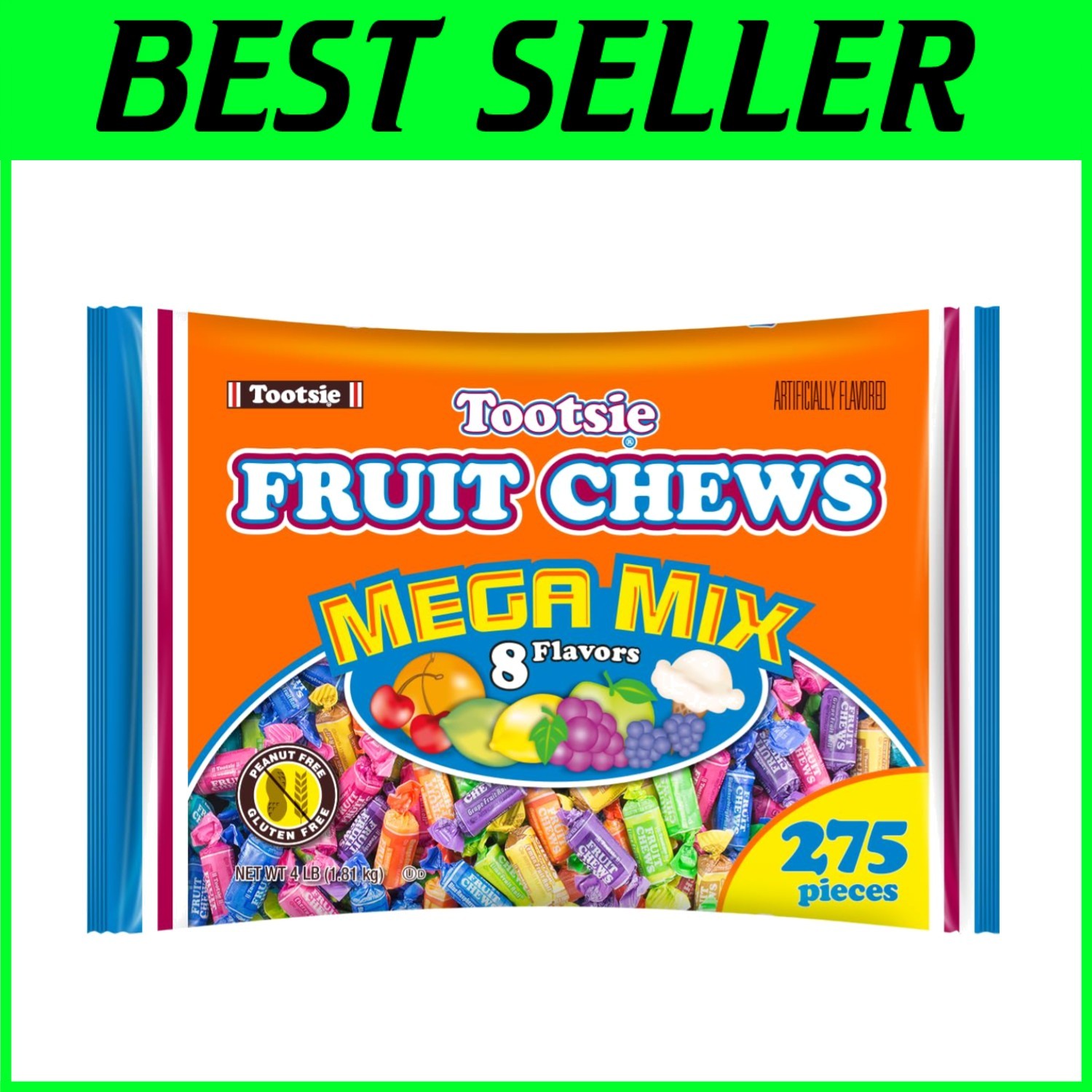 Tootsie Fruit Chews – Classic & Bonus Flavors, 4 lb