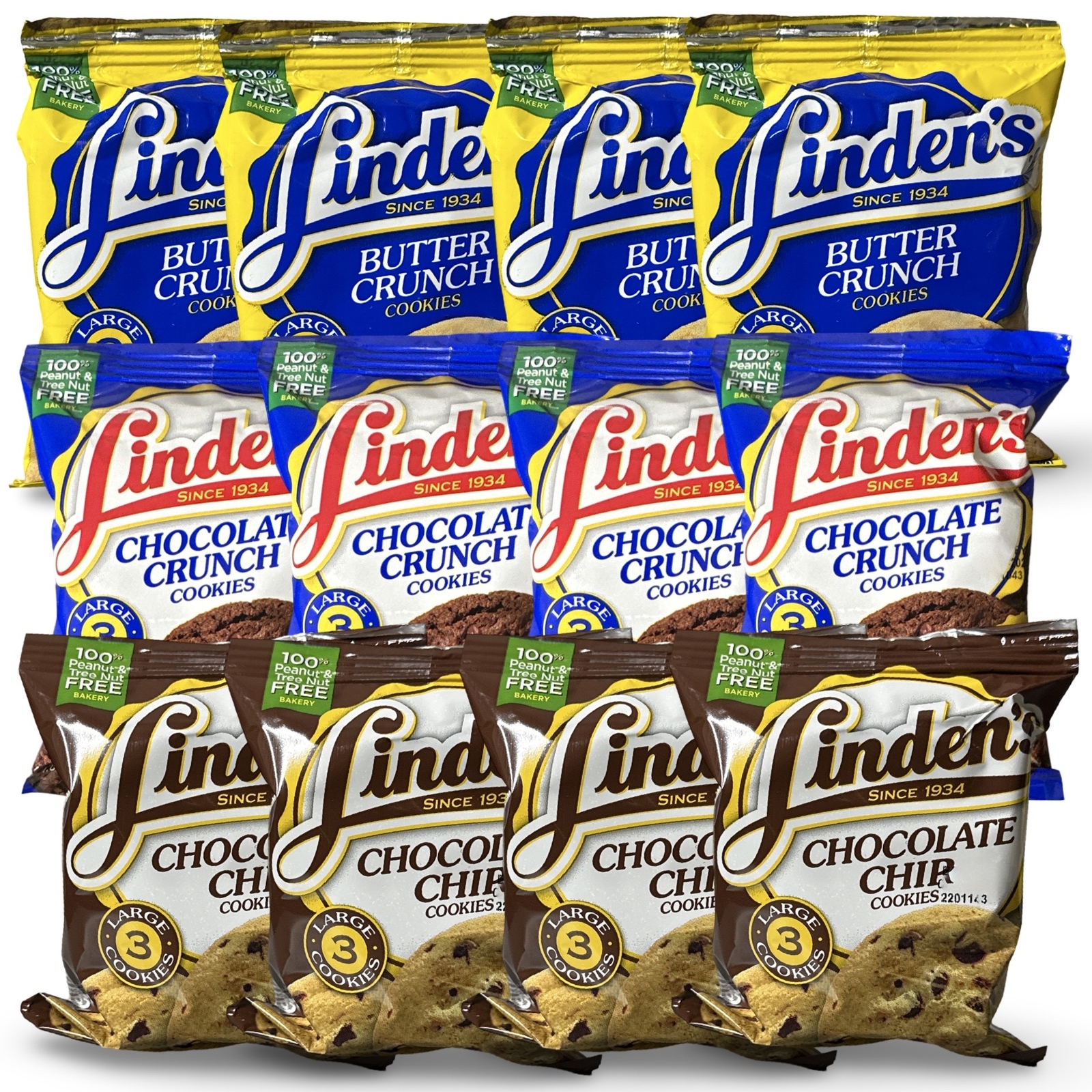 Linden’s Cookies: Butter Crunch, Chocolate Chip and Chocolate Crunch | 12 Pack