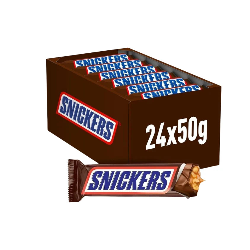 SNICKERS ORIGINAL CHOCOLATE BAR 50GR 24 PACK -FREE SHIPPING