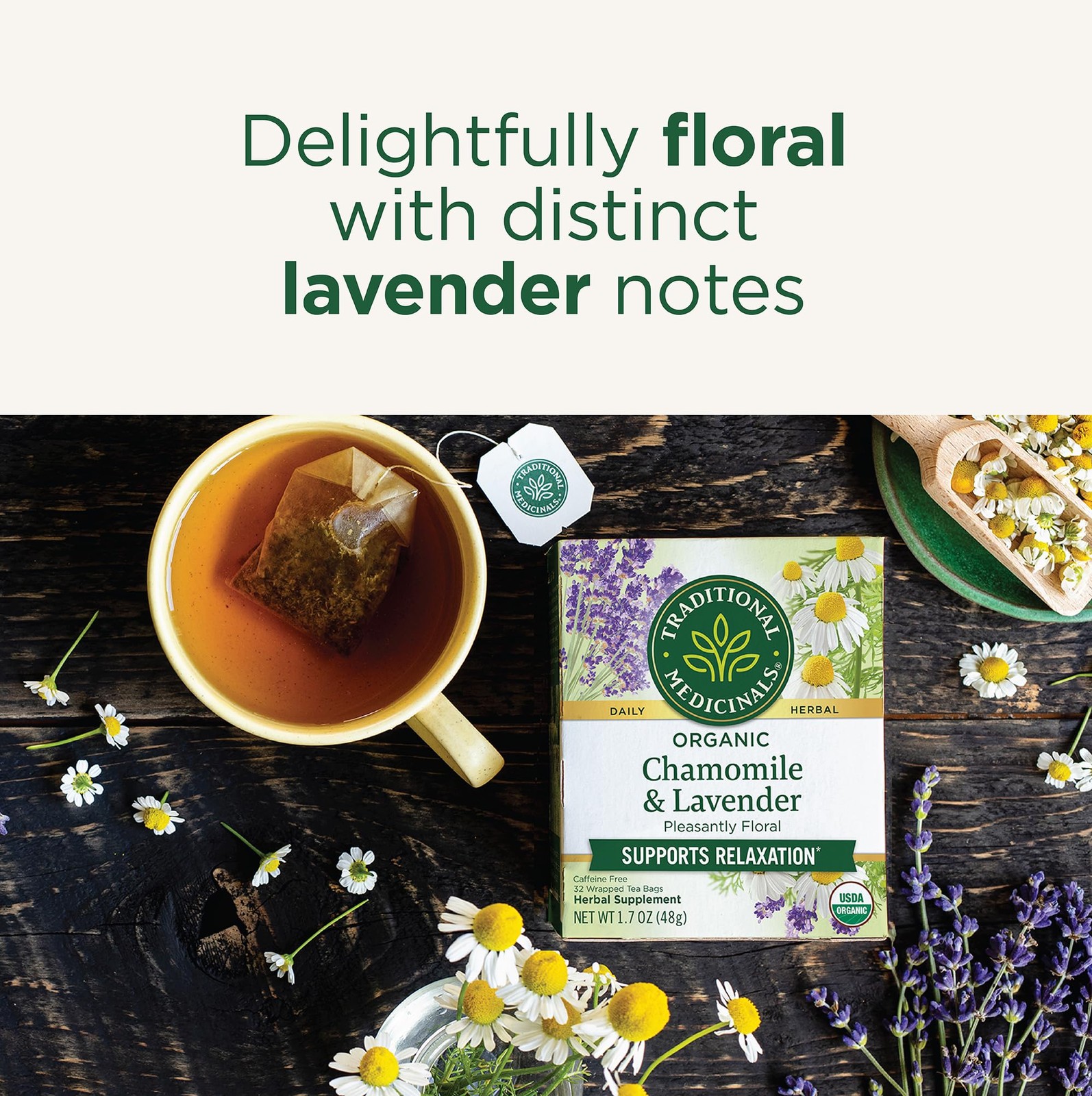 Traditional Medicinals Organic 32 Count (Pack of 2), Chamomile with Lavender