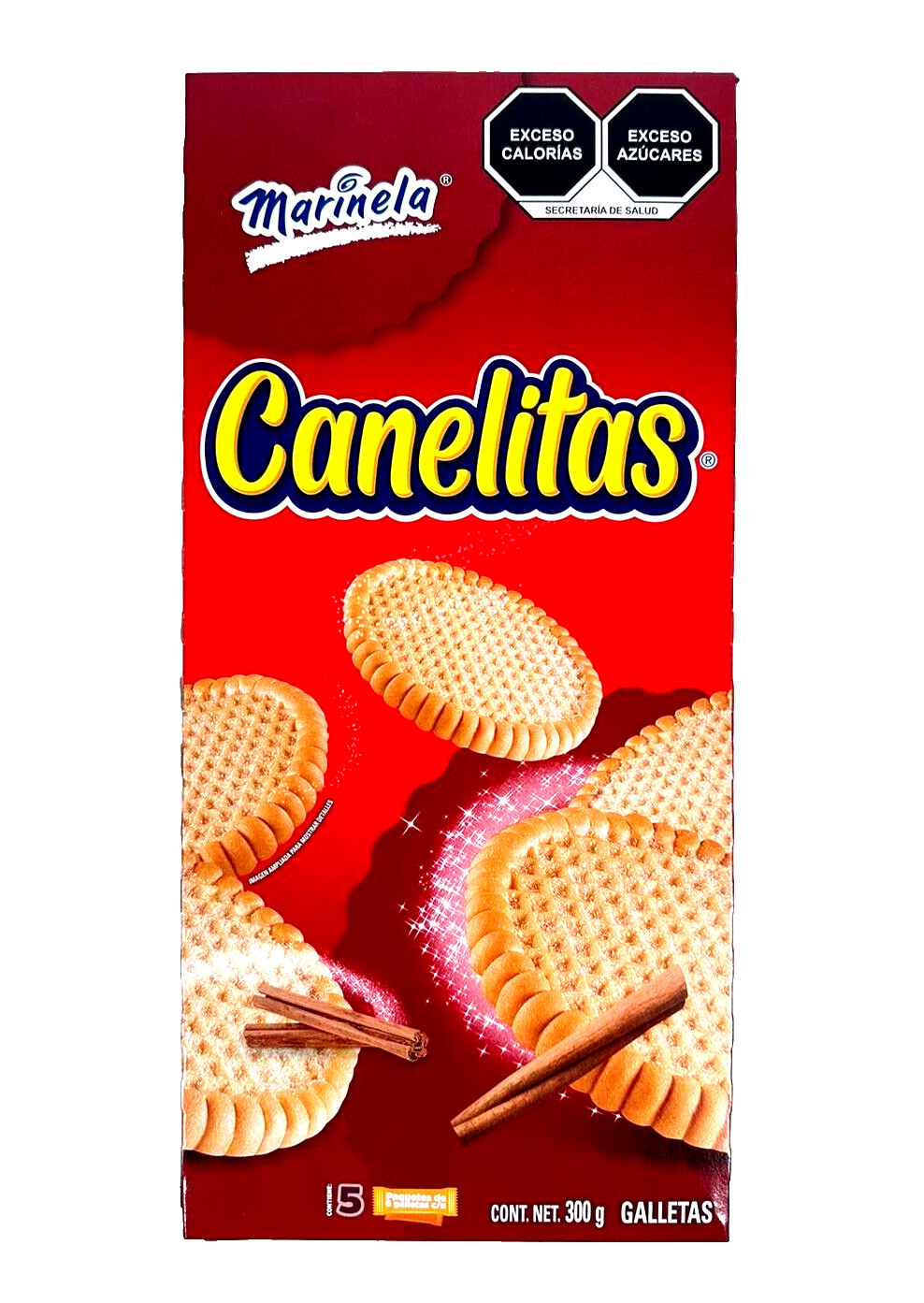 3-Pks Canelitas Marinela/ Marinela Cinnamon Cookies 300gr/10.5oz ea