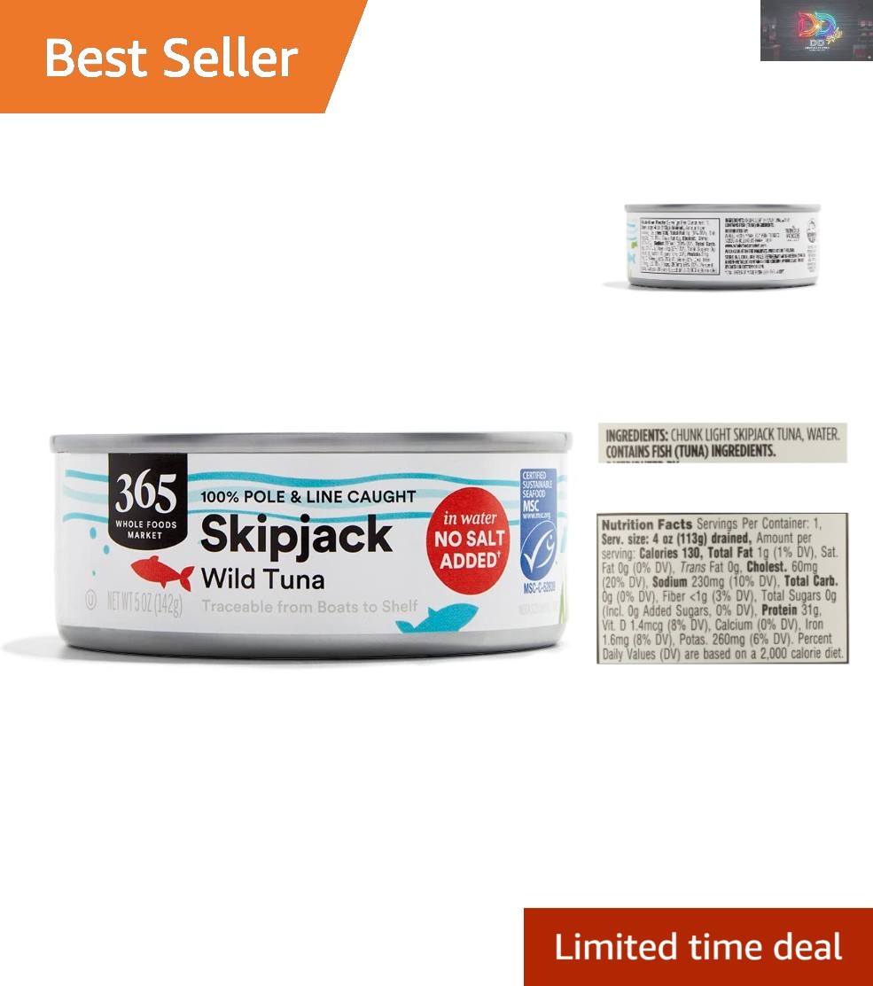 Sustainable Skipjack Tuna in Water — 5oz, GMO-Free & Kosher
