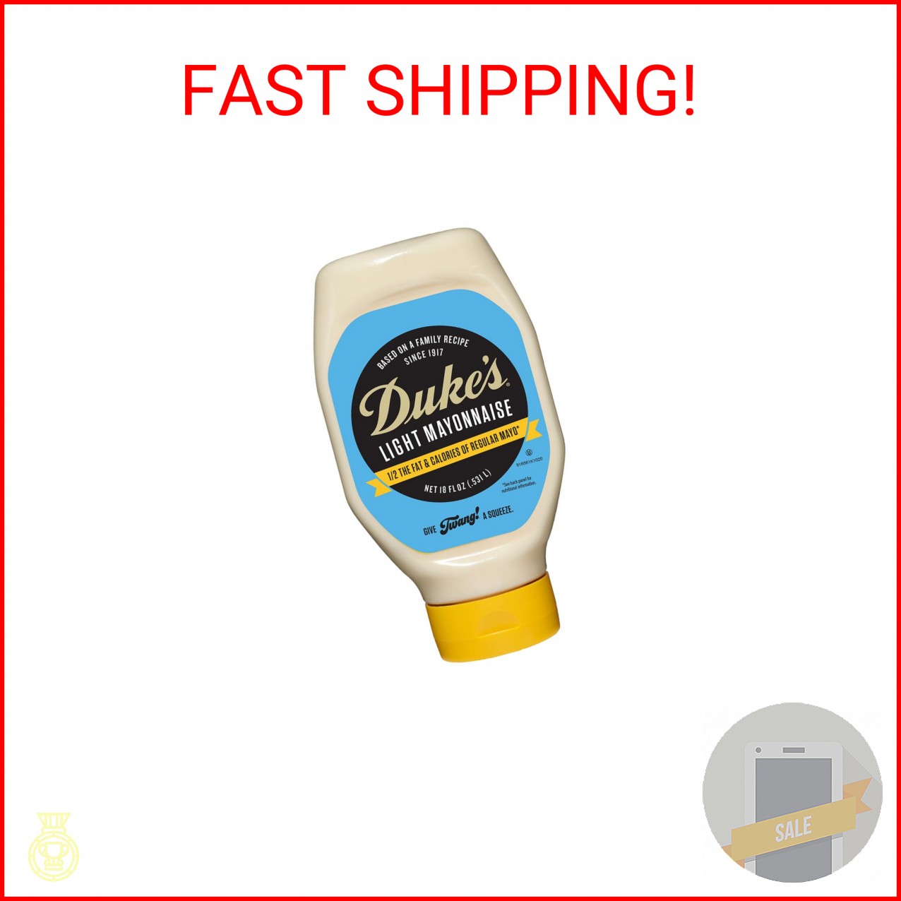 Duke’s Light Mayonnaise Squeeze Bottle – Smooth & Creamy, 18 Ounce (Pack of 1)