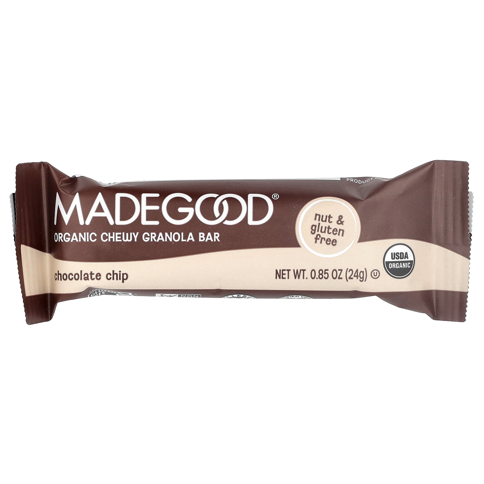 Granola Bars, Chocolate Chip, 6 Bars, 0.85 oz (24 g) Each