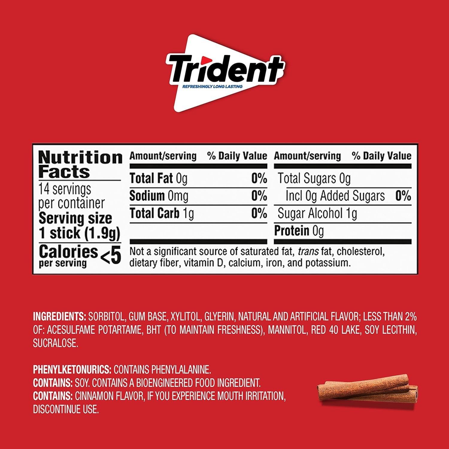 Trident Original Sugar Free Gum Bulk 24 Packs 14 Pieces Each 336 Total Pieces