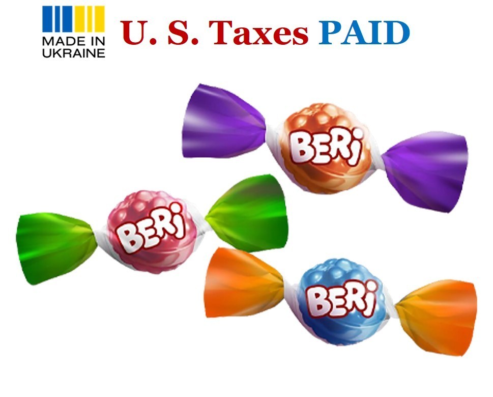 Roshen Beri Fruity Caramel Candy Mix Chewy Filled Sweets Cherry Berry Punch
