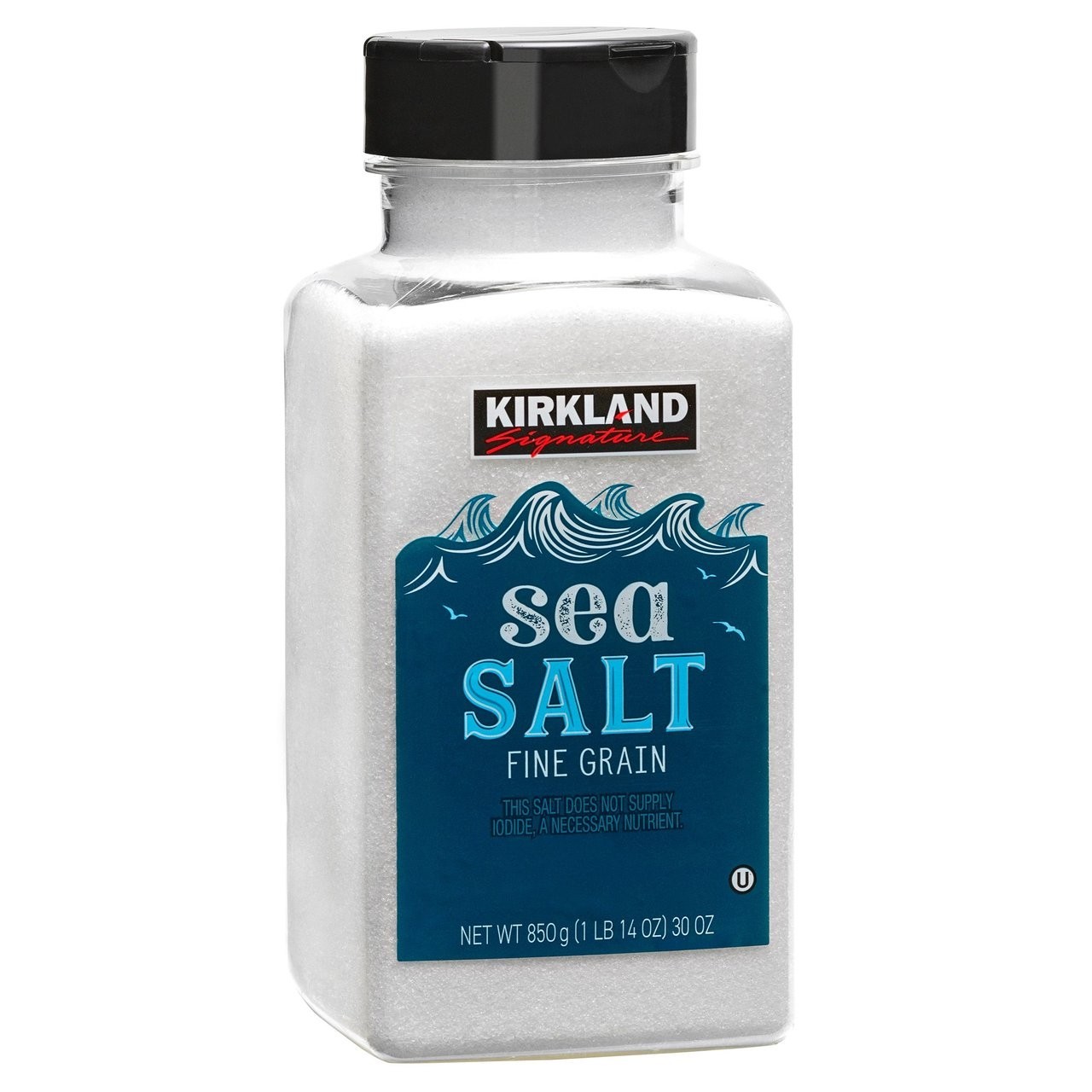 Kirkland Signature, Pure Sea Salt, 30 oz Fine Grain