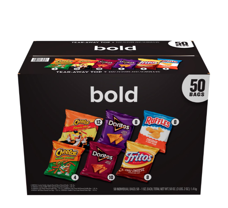 Frito-Lay Bold Mix, Variety Pack Chips, 50 pack.