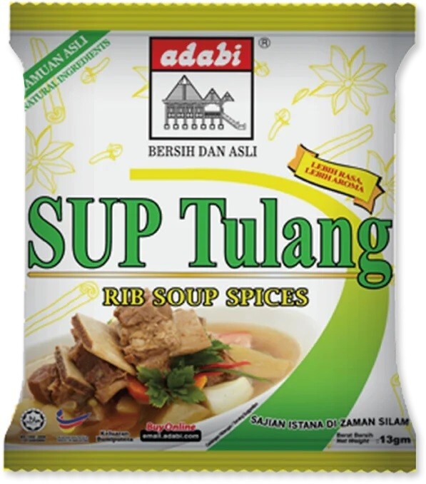 Herbs Spices ADABI Sup Tulang Soup Spices Delicious Special Recipe 13g x 4 PACKS