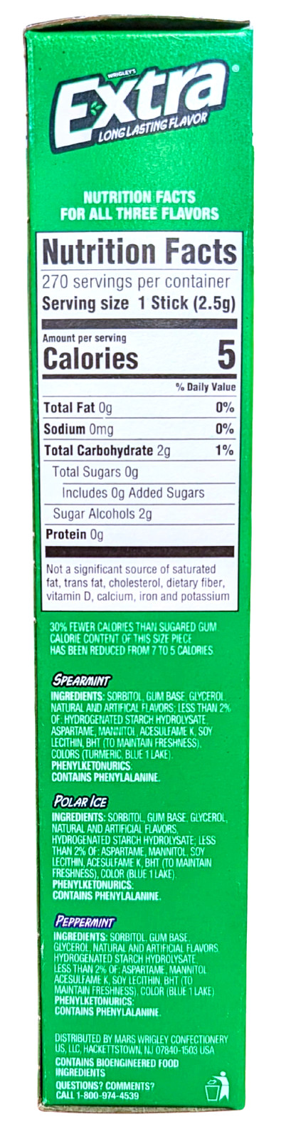 Wrigley’s Extra Mint Sugar Free Chewing Gum Variety Pack 18 Packs x 15 Pcs 07/26