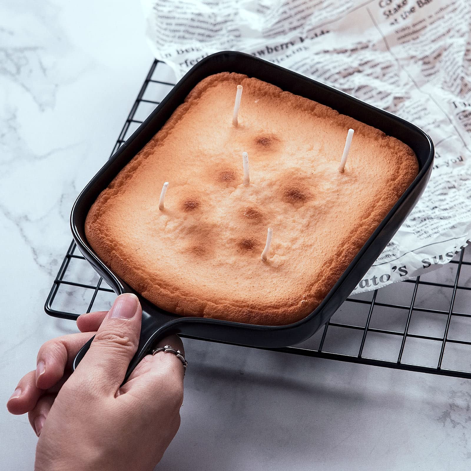 Skillet Cookie with Chocolate and Marshmallow Realistic Food Vegetable Wax Ca…