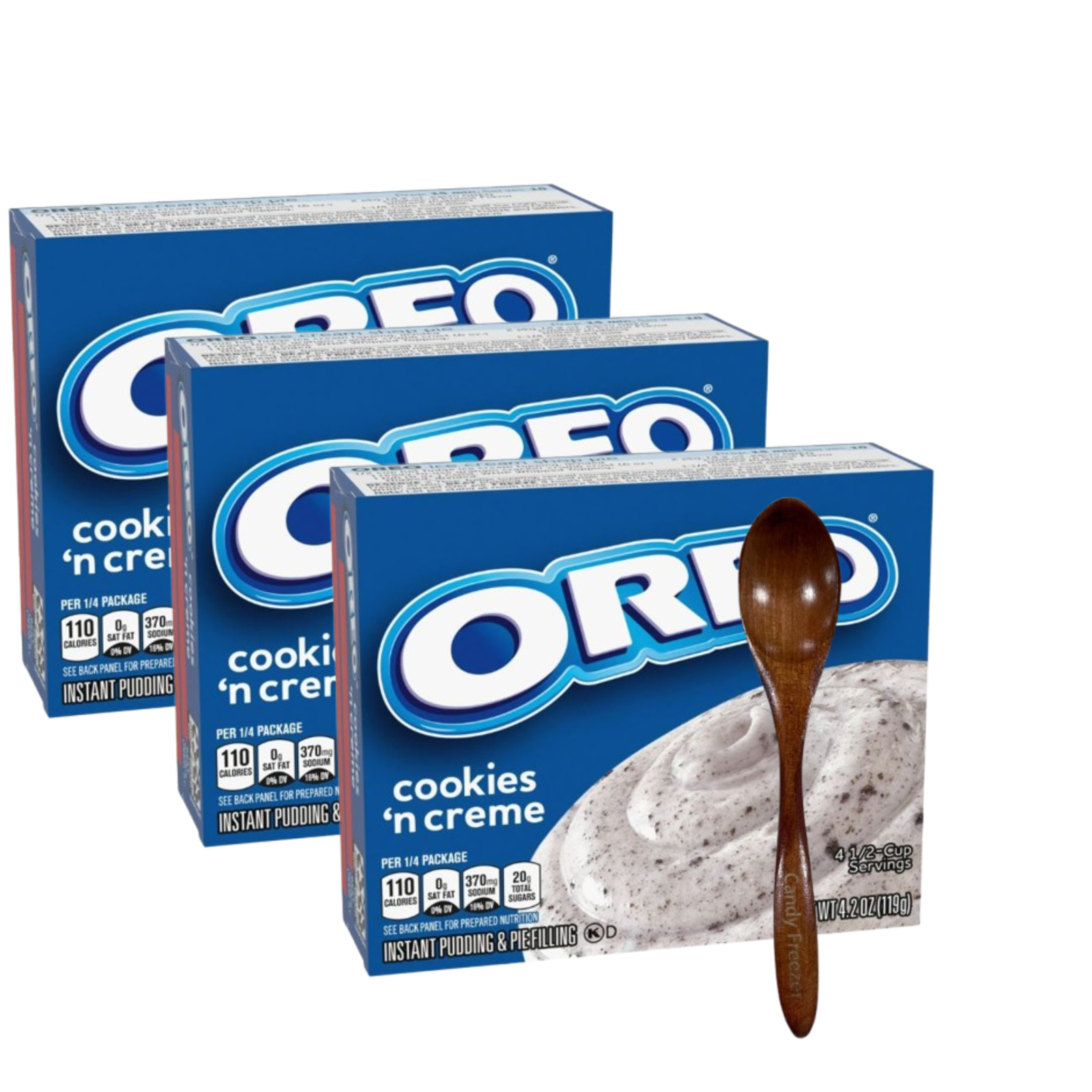 Jell-O Pudding 4.2oz Box (3-Pack) Candy Freezer Wooden Spoon (Oreo) – Spoon