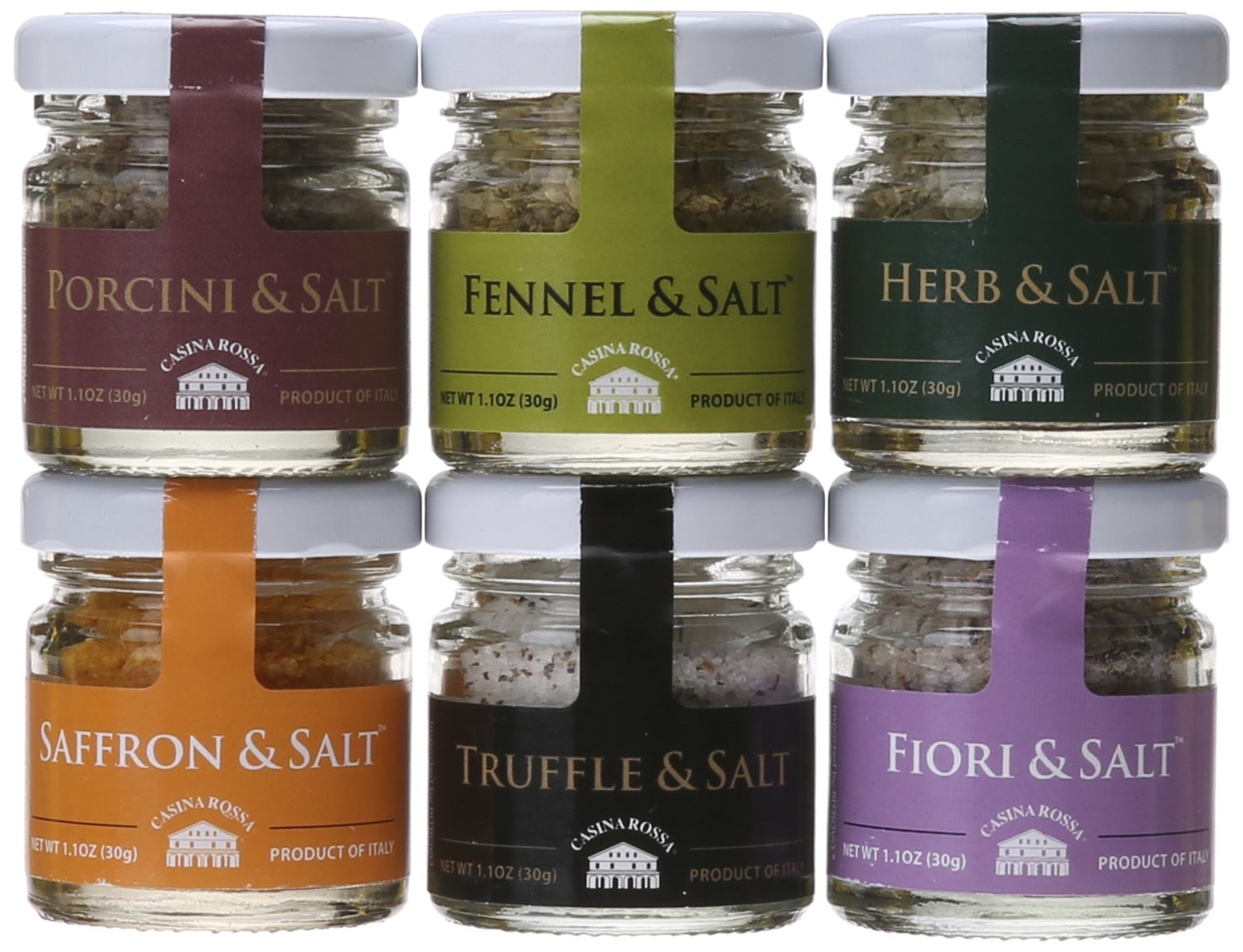 Casina Rossa Gourmet Sea Salt Gift Pack – 6 x 1.1 oz. Jars
