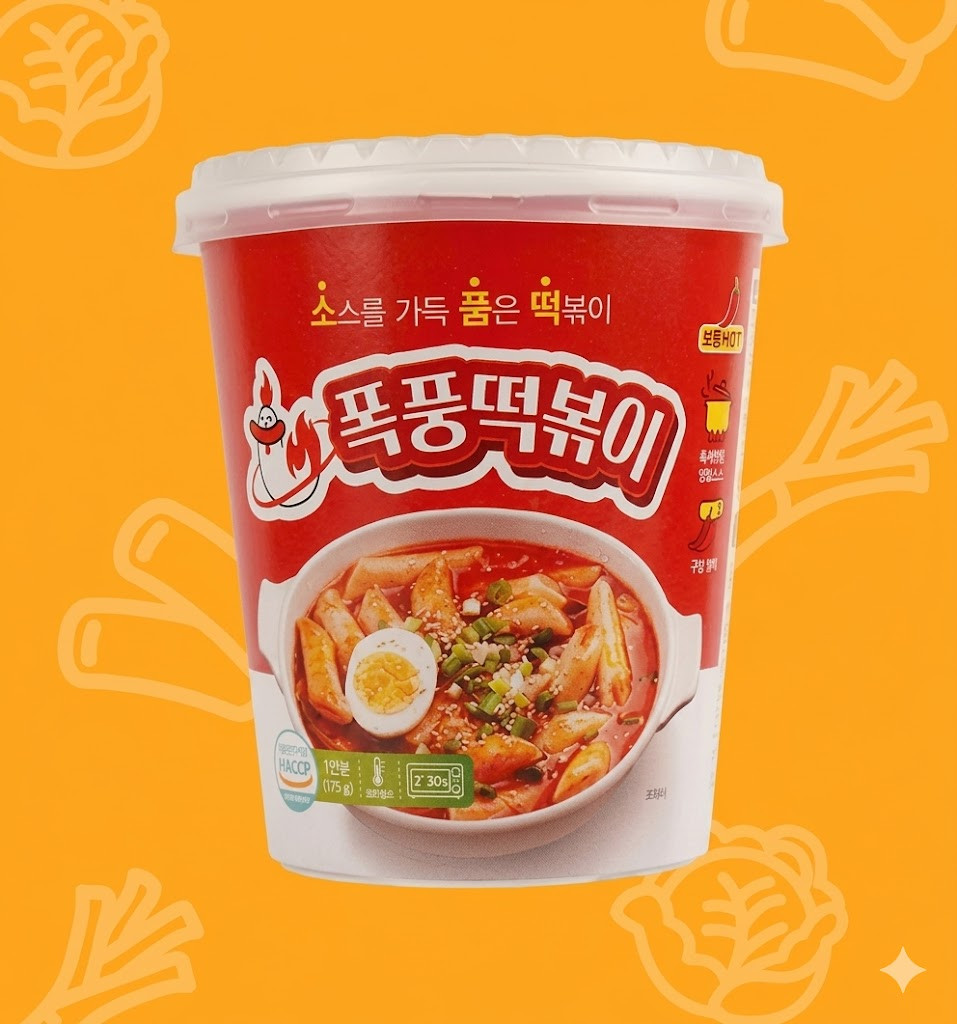 Pokpoong Instant Tteokbokki Korean Sweet Spicy Rice Cake Cup Snack 175g x3/5/10