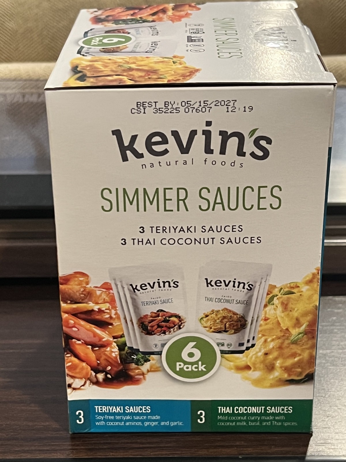 Kevin’s Natural Food Teriyaki Thai Coconut Sauce 6 x 7 Ounce Pouch