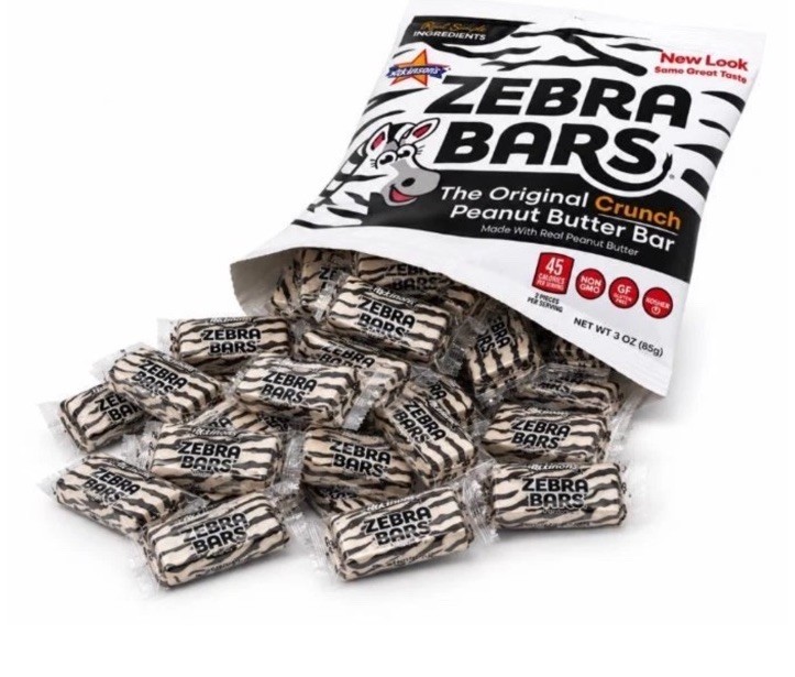 1-3oz Bag Atkinson’s ZEBRA BARS Original Crunchy Peanut Butter Bar Candy-SHIP24H