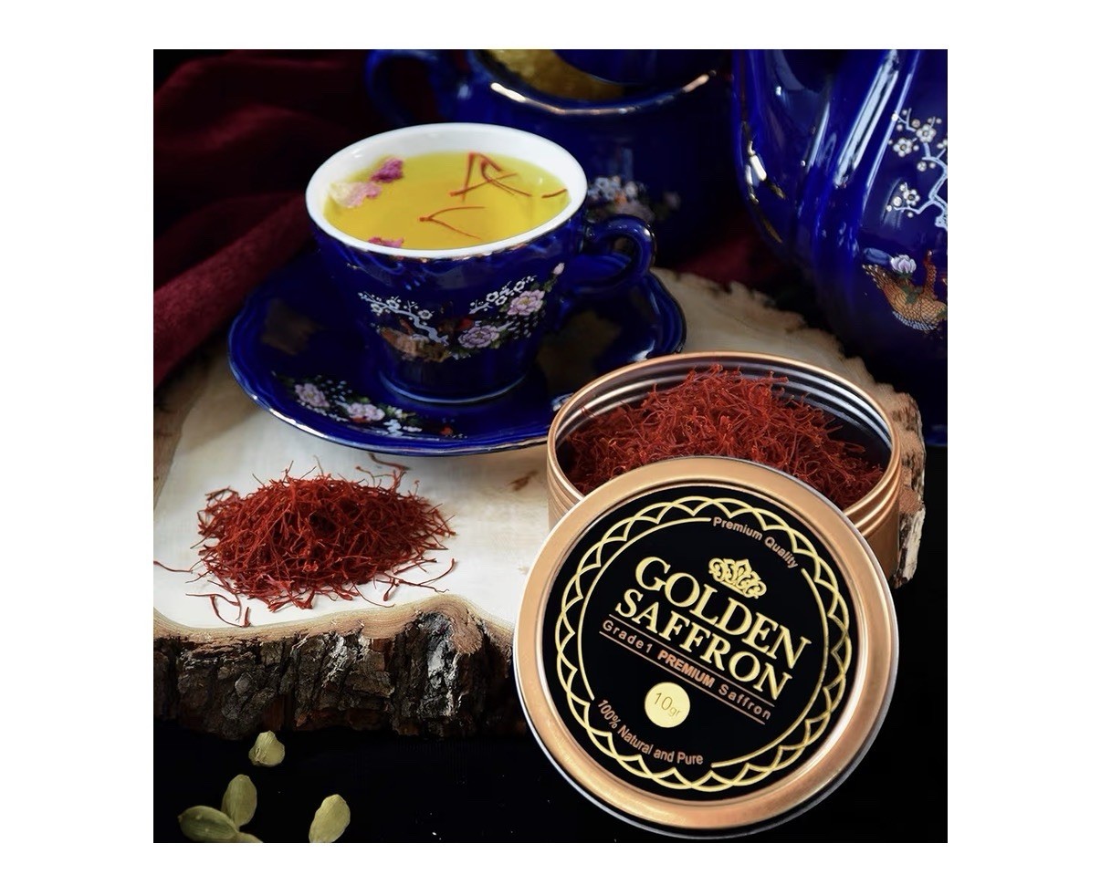 Golden Saffron Pure Premium Red Saffron Threads For Tea Paella Rice Desserts 10g