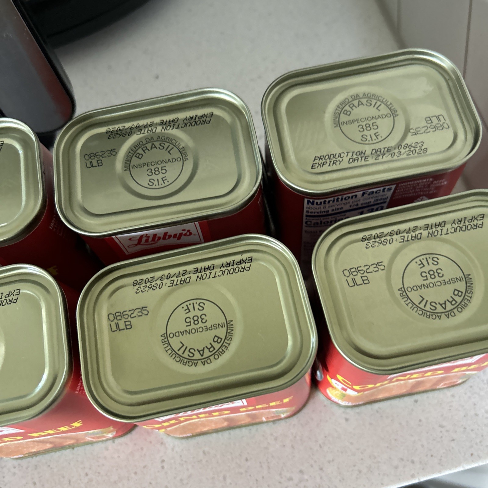 Lot of 10, Libby’s Corned Beef, 12 oz Can, Exp 03/27/2028, 10 Cans