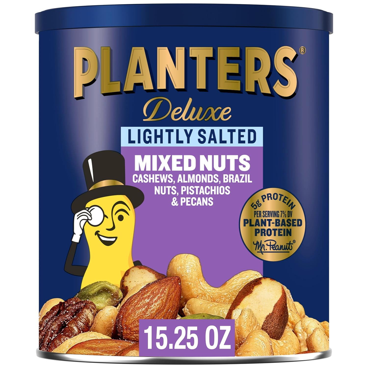 Deluxe Mixed Nuts, Cashews, Almonds, Brazil Nuts Mix, Pistachios, Pecans, Lightl