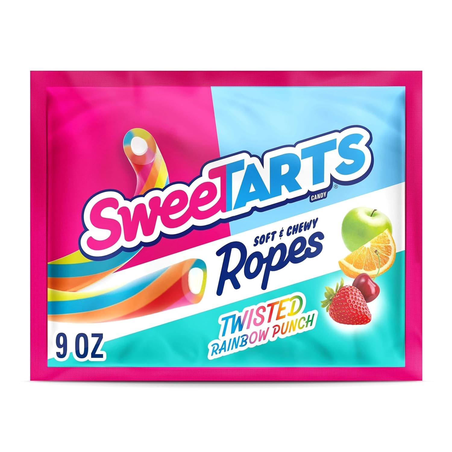 Twisted Rainbow Punch Soft & Chewy Candy Ropes – 9 oz Delight for All Occasions