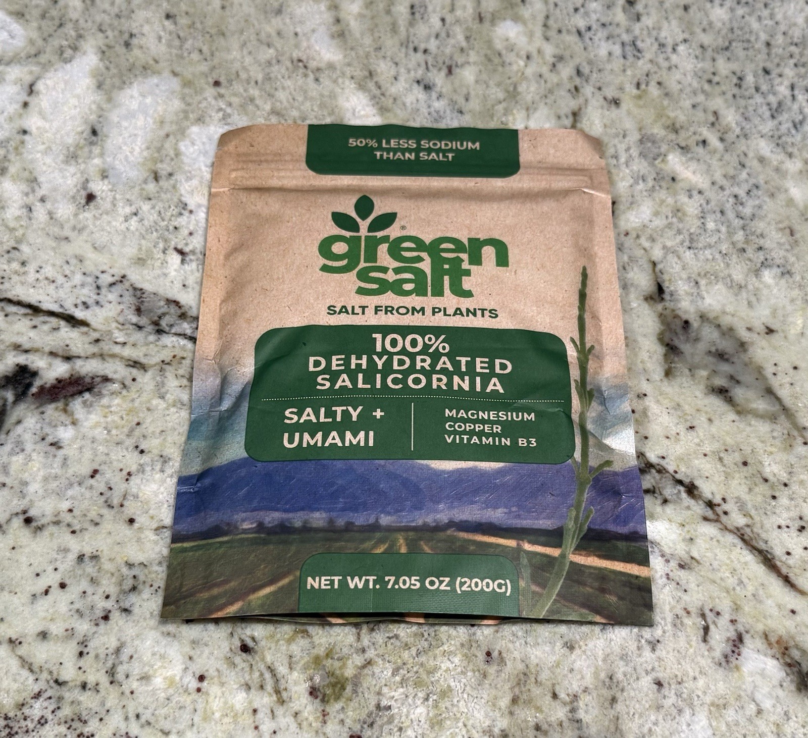 GREEN SALT Low Sodium Salt From Plants 100% Dehydrated Salicornia 7.05 Oz 200 g