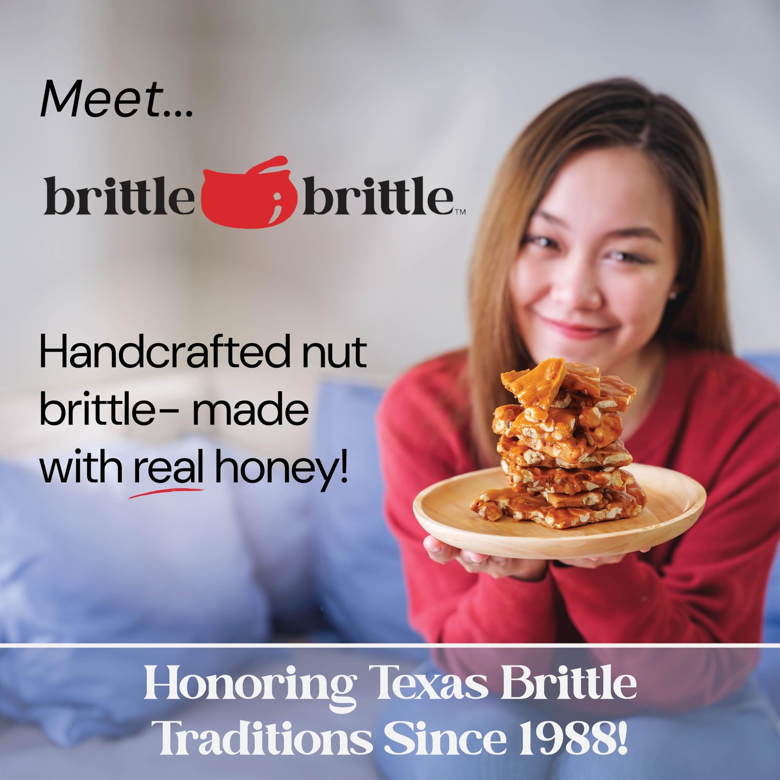 Handmade Peanut Brittle Candy Made with Honey 2.3 Lbs All Natural Gluten Free