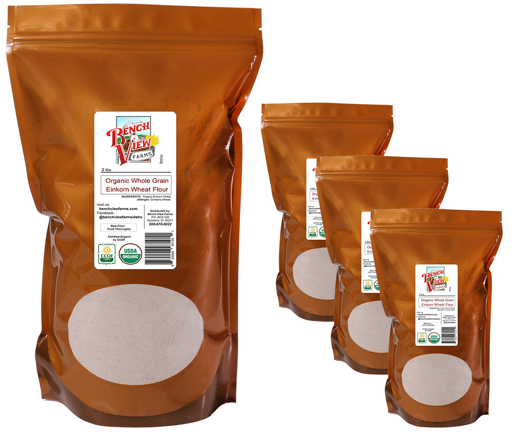 Organic Stone Ground Whole Wheat Einkorn Flour – 2lbs (Pack of 4)