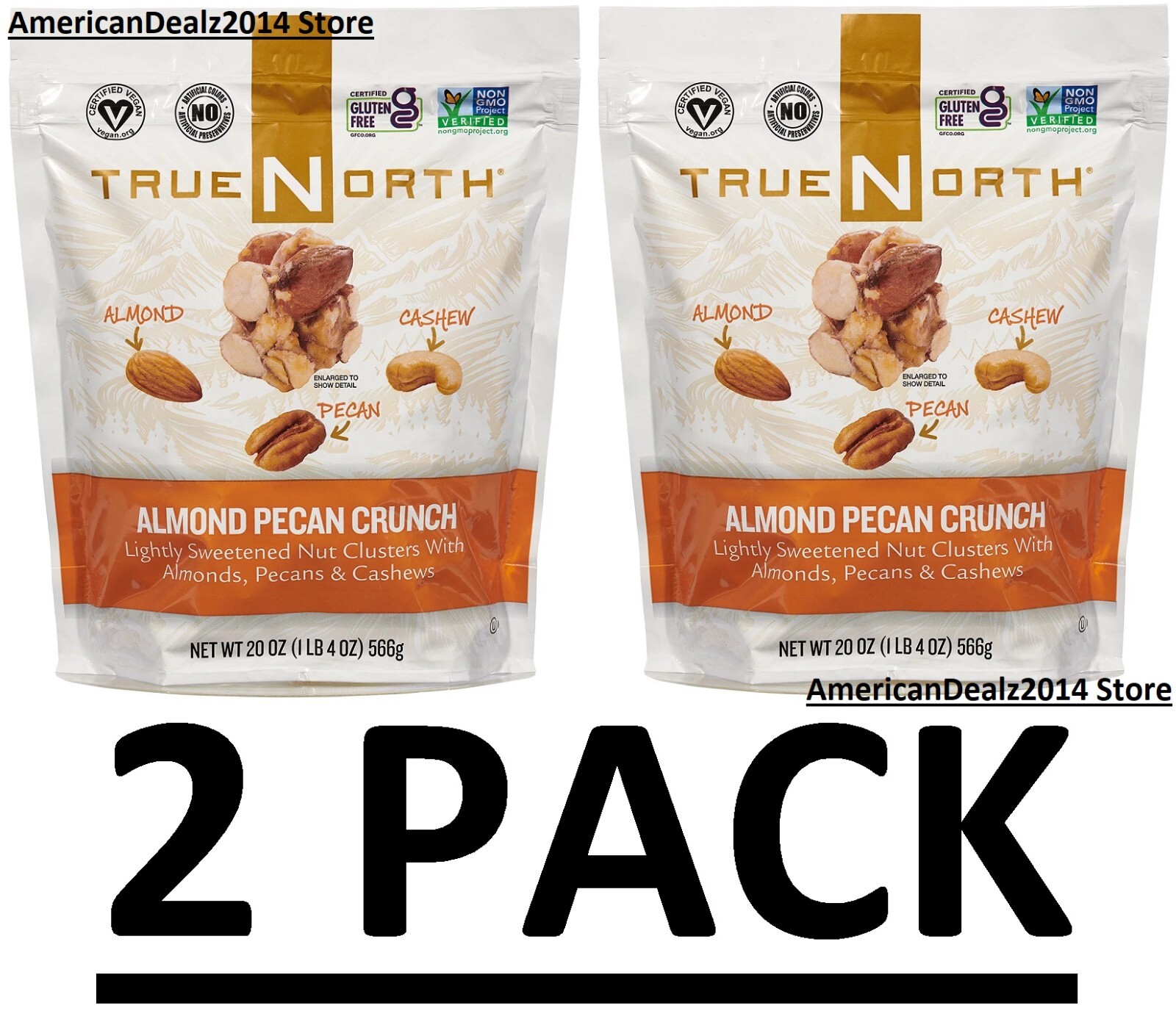 2 PACK – True North Almond Pecan Crunch, 20 oz. (Total 40 oz) FREE SHIP!!
