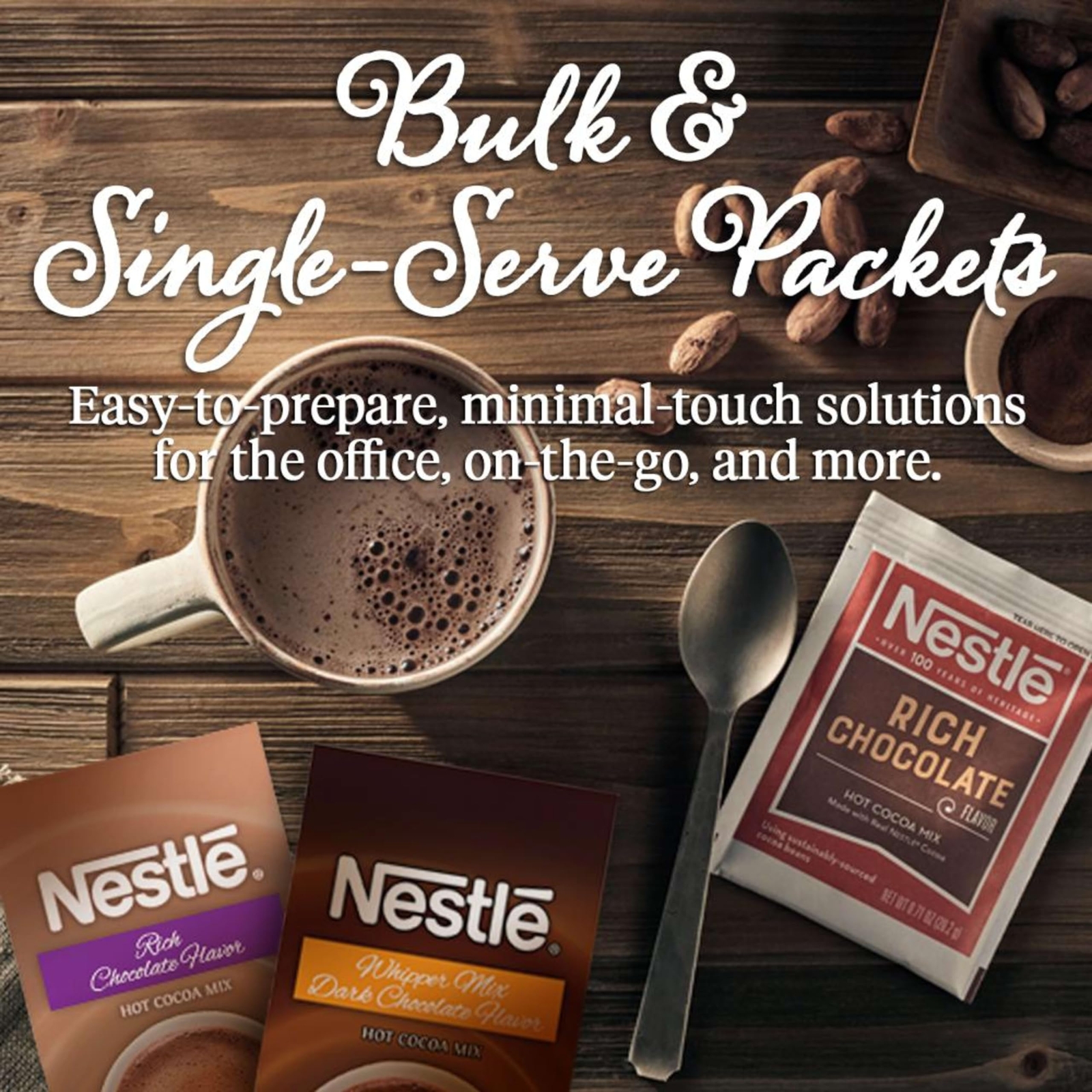 Nestle Hot Cocoa Milk Chocolate 60 Pack Single Serve Sachets Caffeine Free