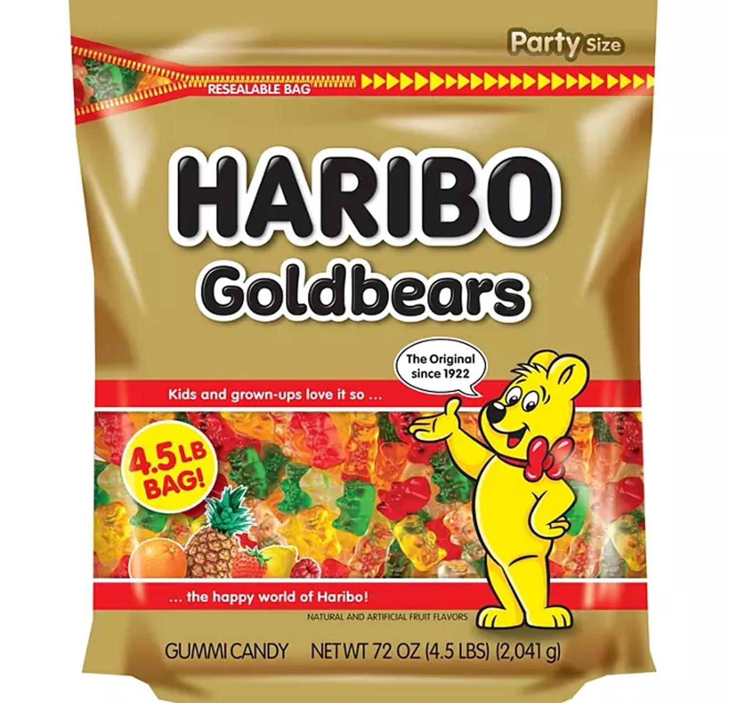 HARIBO Gummi Candy, 4.5 Pound (Pack of 1), Yellow,Orange,Green,White,Red