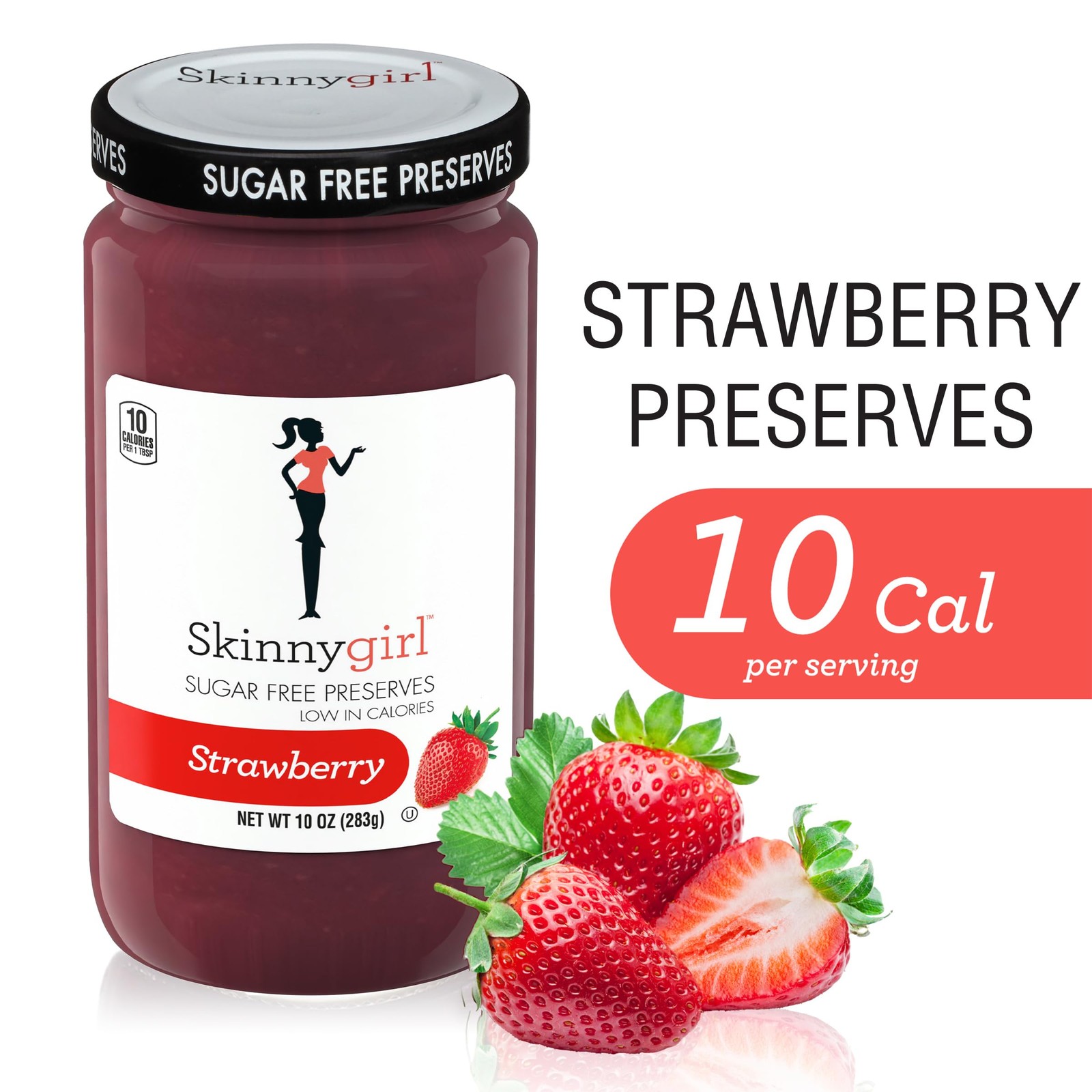 10 Ounce (Pack of 1), Skinnygirl Sugar Free Preserves, Strawberry Rose, 10 Oz