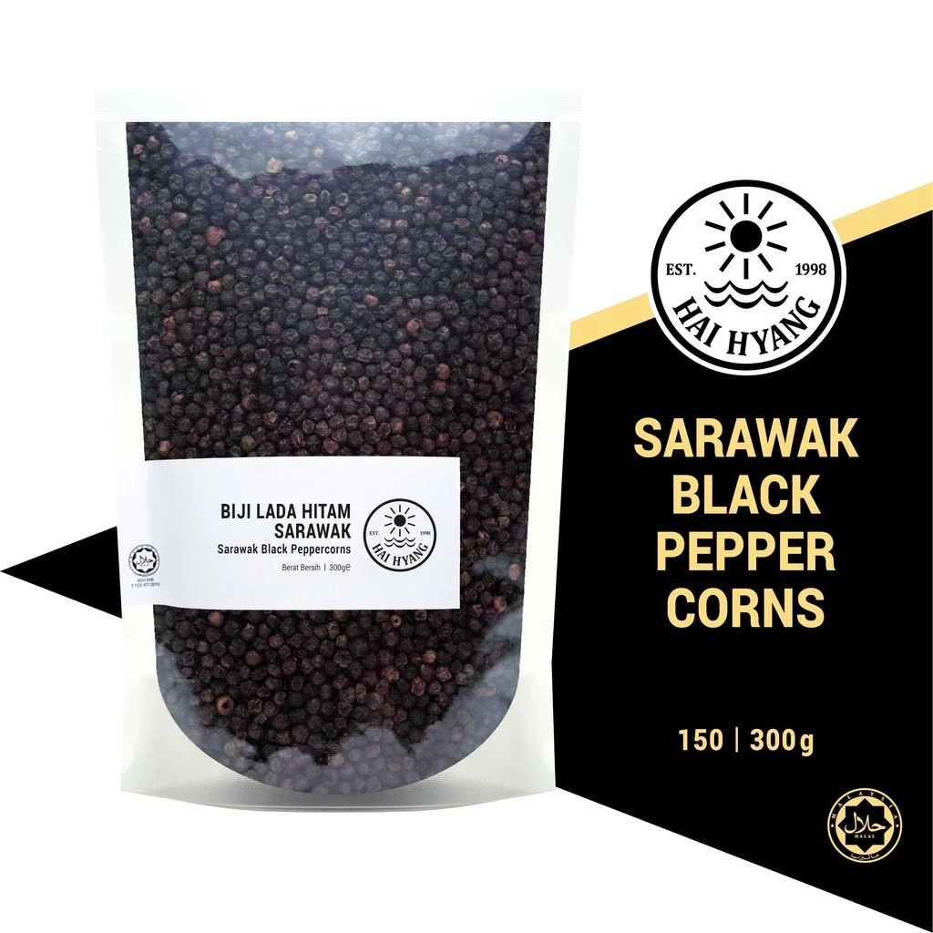 Sarawak Black Pepper Corns 150 / 300 gram FREE SHIPPING
