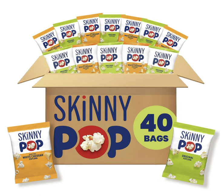 UNOPEN SkinnyPop Popcorn, Original and Dairy-Free White 0.5 Ounce (Pack of 40)