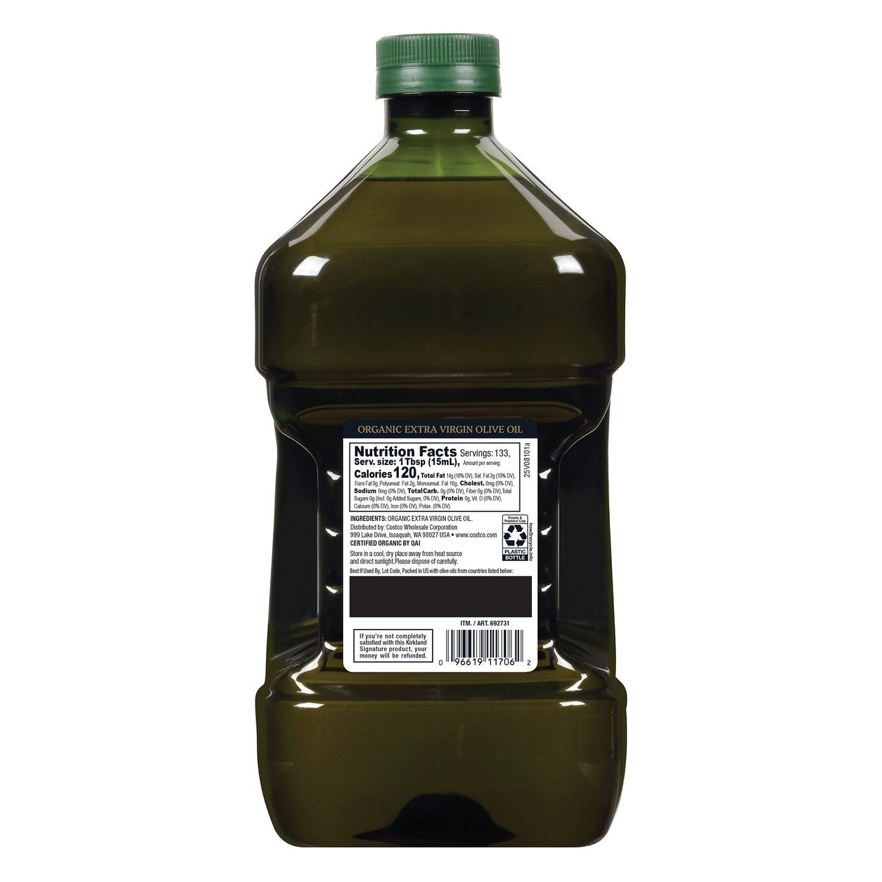 Kirkland Signature Organic Extra Virgin Olive Oil – 67 FL Ounce