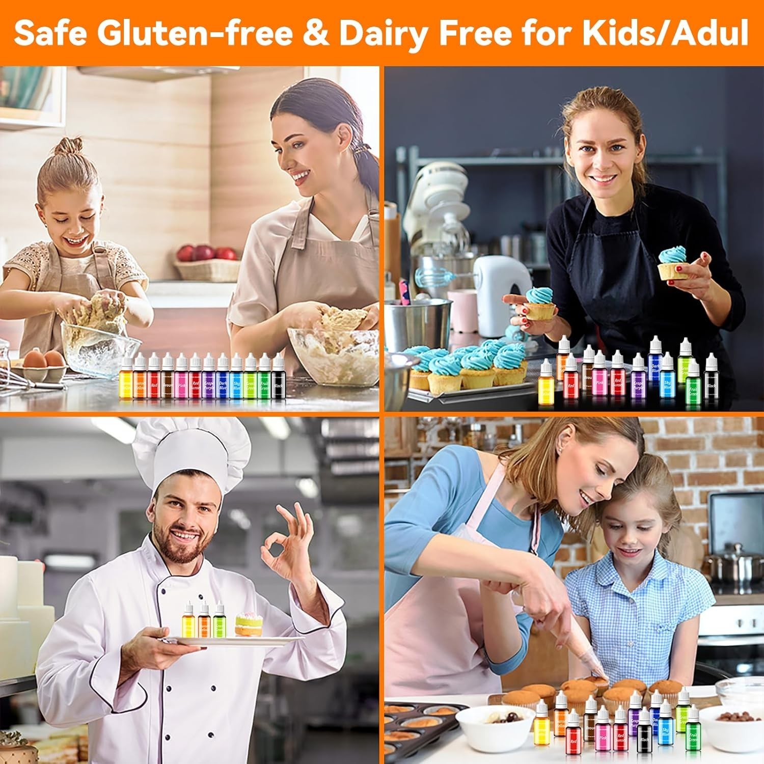 Food Coloring Liquid Set – 14 Colors Food Grade Concentrated Food Coloring fo…