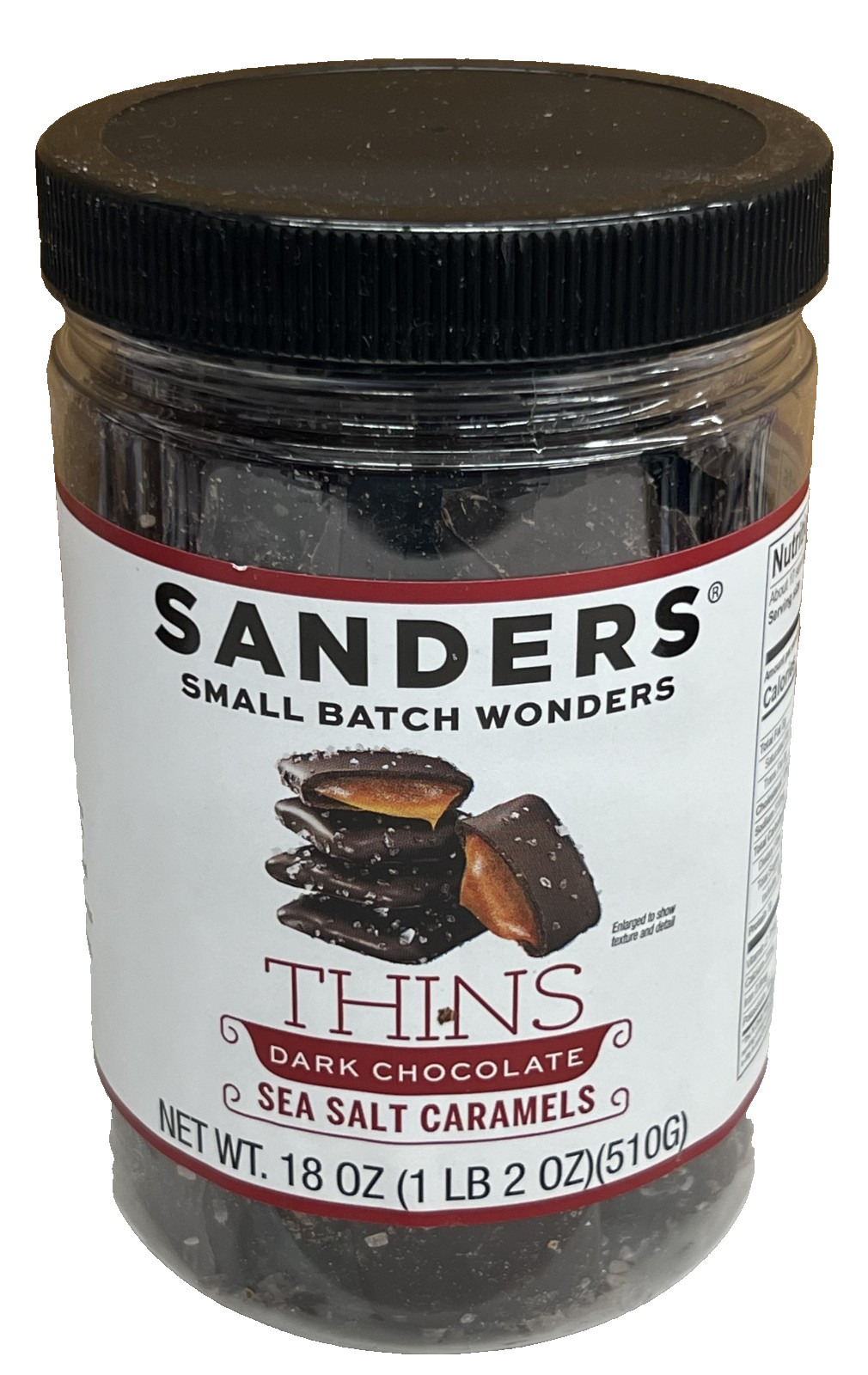 Sanders Thins Dark Chocolate Sea Salt Caramels 18 oz