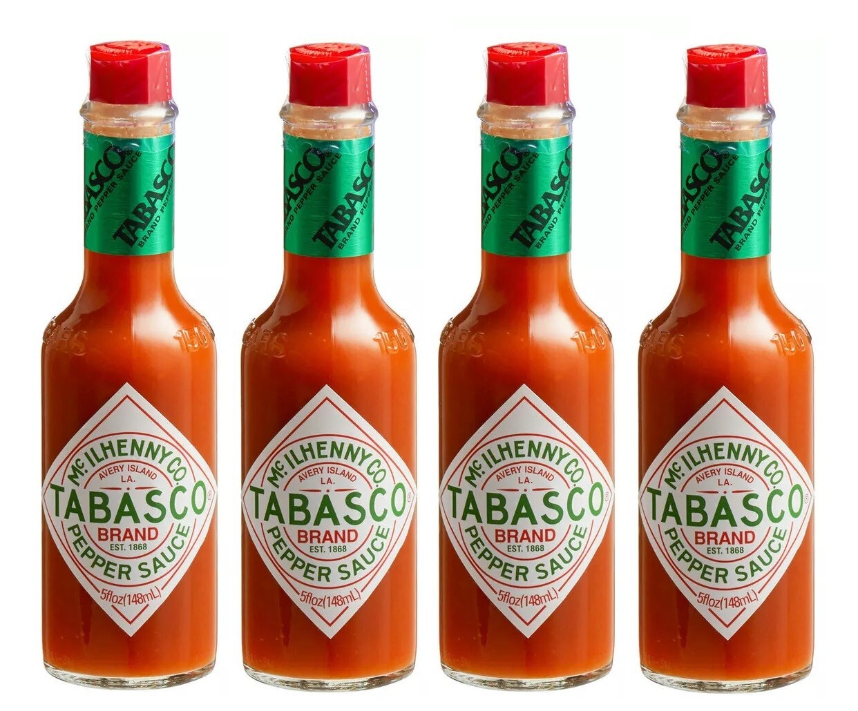 4-PACK Tabasco Pepper Sauce- Original Flavor 5 oz/ 148 ml each bottle