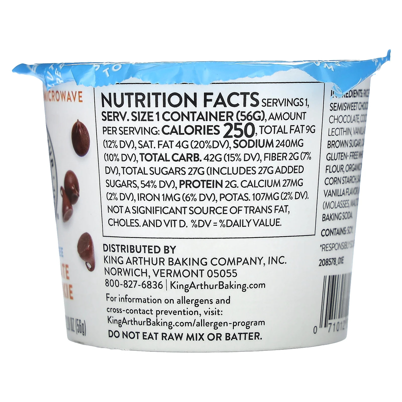 Gluten Free Single Serve Mix, Chocolate Chip Cookie, 2 oz (56 g)
