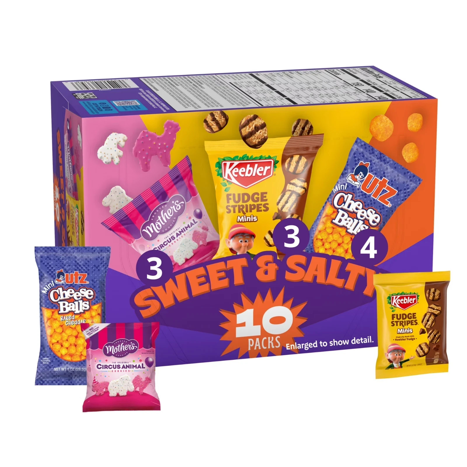 Keebler Sweet & Salty Variety Pack, 10-Count Box, Mother’s Circus, Keebler Fudge